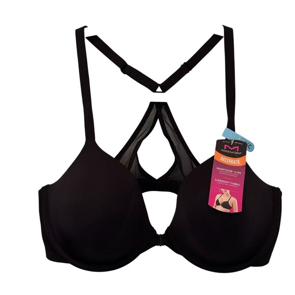 Maidenform Racerback Bra Black 36C DM7550 Smartzone Cups Supersoft Fabric New - Picture 1 of 7